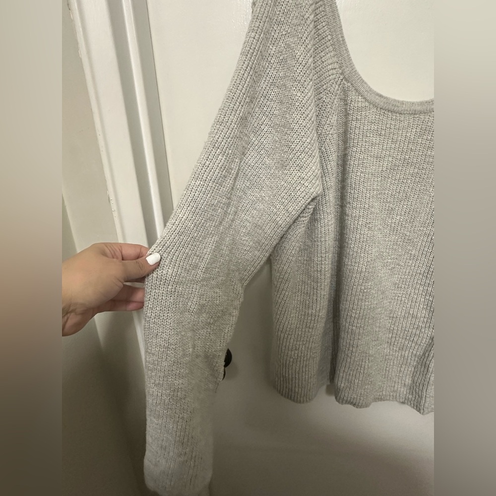 Soft Aerie Sweater with Crisscross Back - Gray - Picture 3 of 9